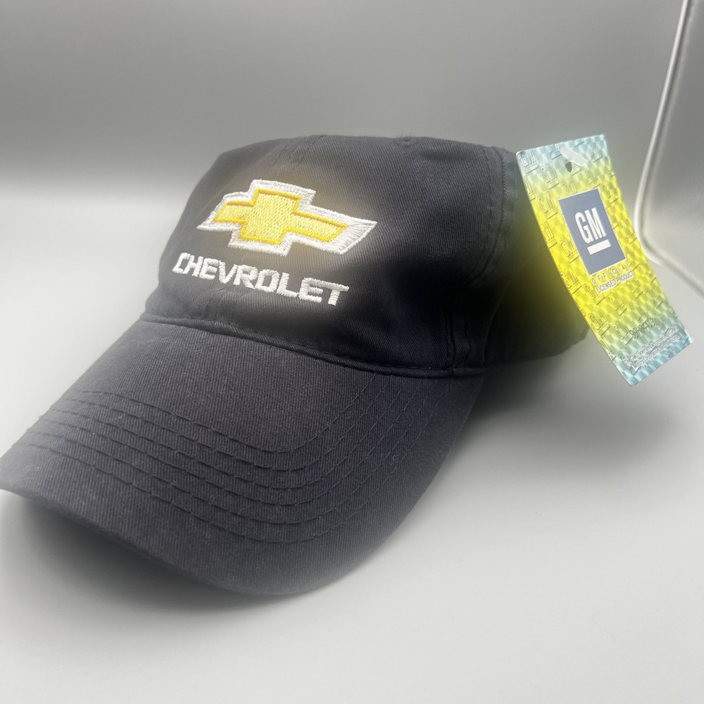 Chevrolet Bowtie Logo Baseball Hat Navy Blue GM Licensed HitWear Adjustable Cap